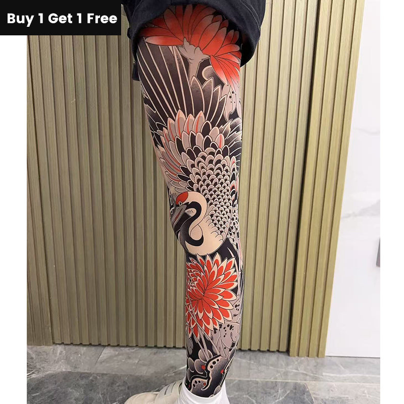 Manchons de bras rafraîchissants avec tatouage réaliste