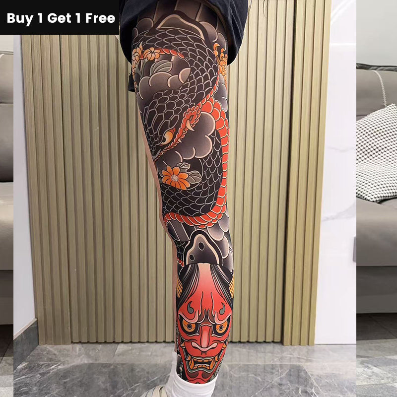 Manchons de bras rafraîchissants avec tatouage réaliste