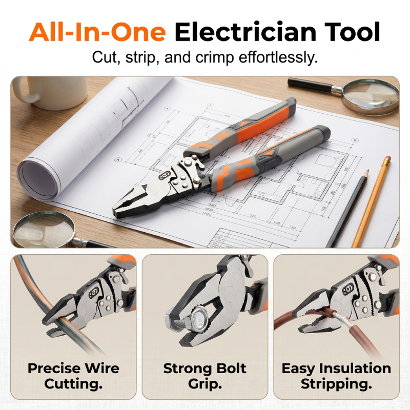 🔧 50 % DE RÉDUCTION EN CE MOMENT ! ⚡ Pince à cliquet pour électricien – Coupe, dénudage, préhension et sertissage – Auto-verrouillante, antirouille et tout-en-un : l'outil indispensable de tout électricien