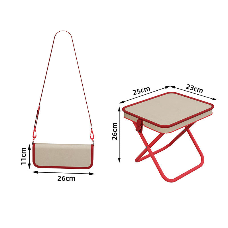 Tabouret pliant portable avec design de sac à main