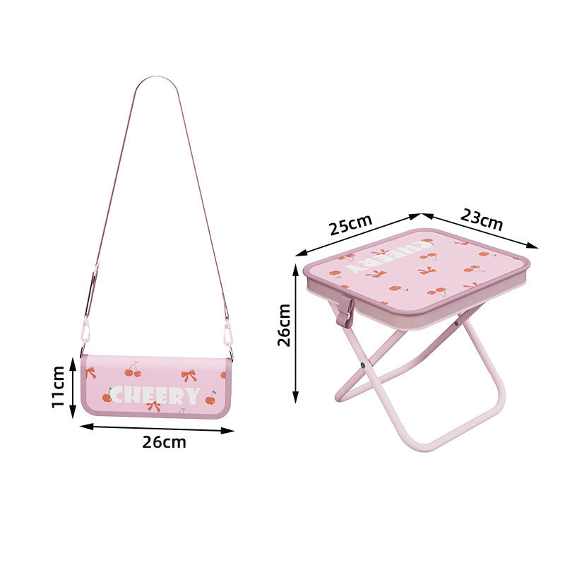 Tabouret pliant portable avec design de sac à main