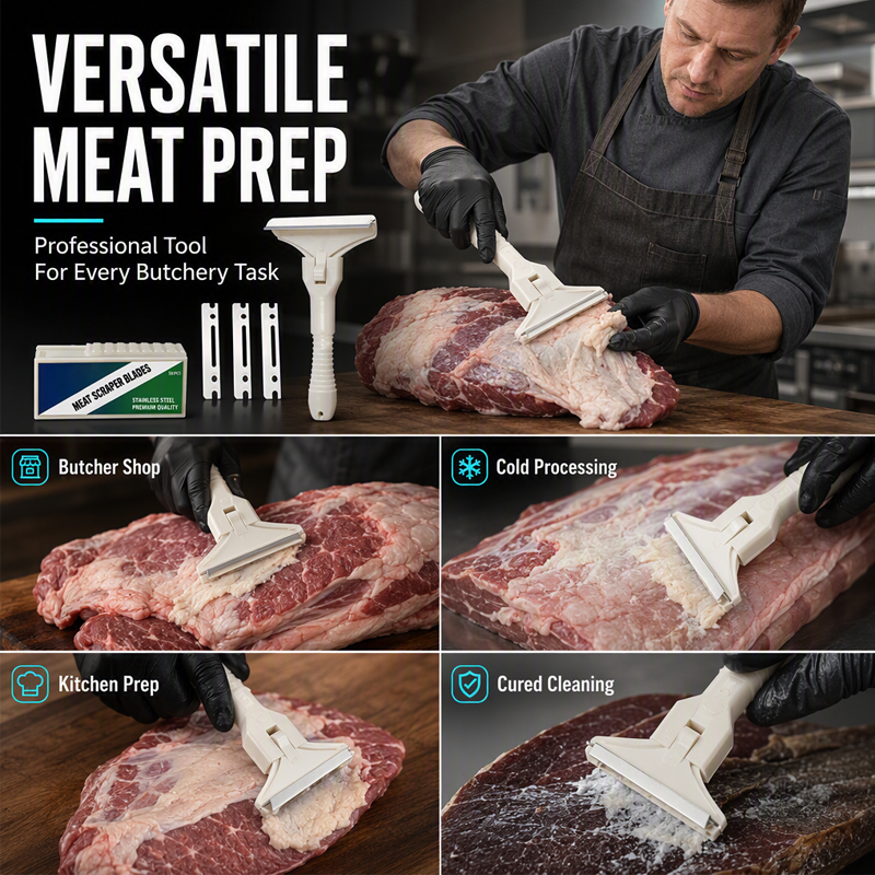 🔥 50% DE RÉDUCTION ! ✨Grattoir à viande en acier inoxydable pour enlever la graisse et le fascia