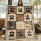 🐾 Couverture douce en flanelle avec empreintes de pattes | Chaude et douillette, mais légère 🤗 | Imprimé vif et durable ✨ | 2 couleurs et 7 tailles, de 70 × 100 à 160 × 220 cm 📏 | Parfaite pour le canapé, le lit et les voyages 🛋️