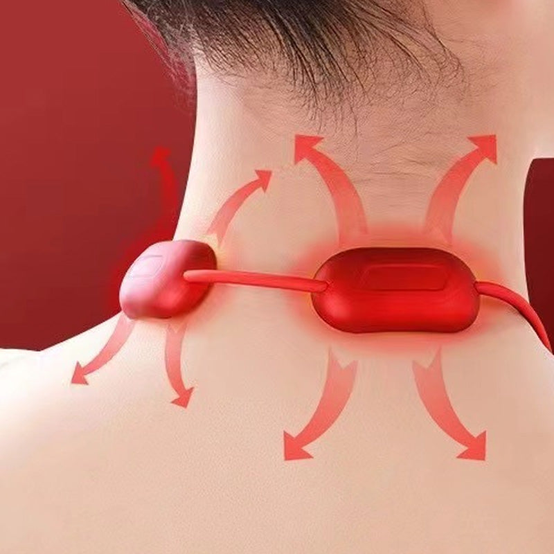 💆‍♀️🔥 Masseur de cou portable en pendentif – Chaleur apaisante et massage ciblé, léger et discret, pour soulager les tensions au bureau comme à la maison 🌿