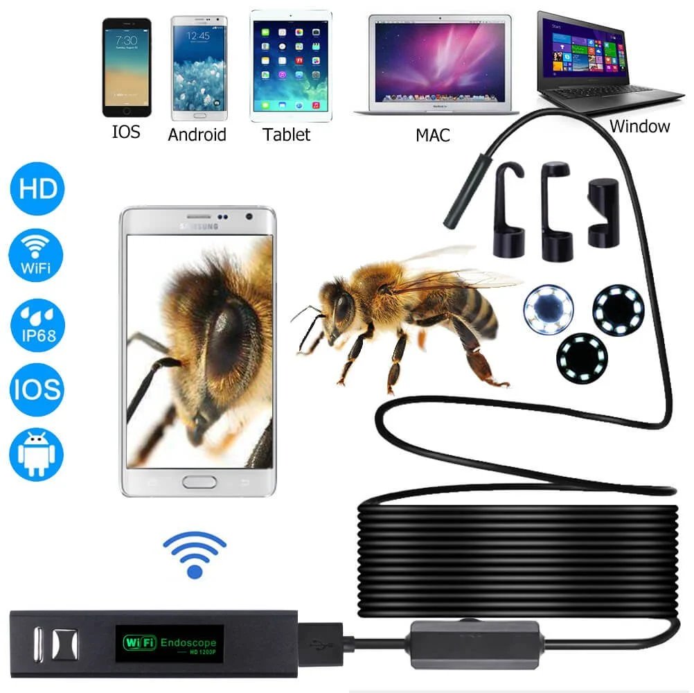 🔎 Caméra endoscopique « plug-and-play » – compatible avec Android, iPhone et iPad pour une connexion directe