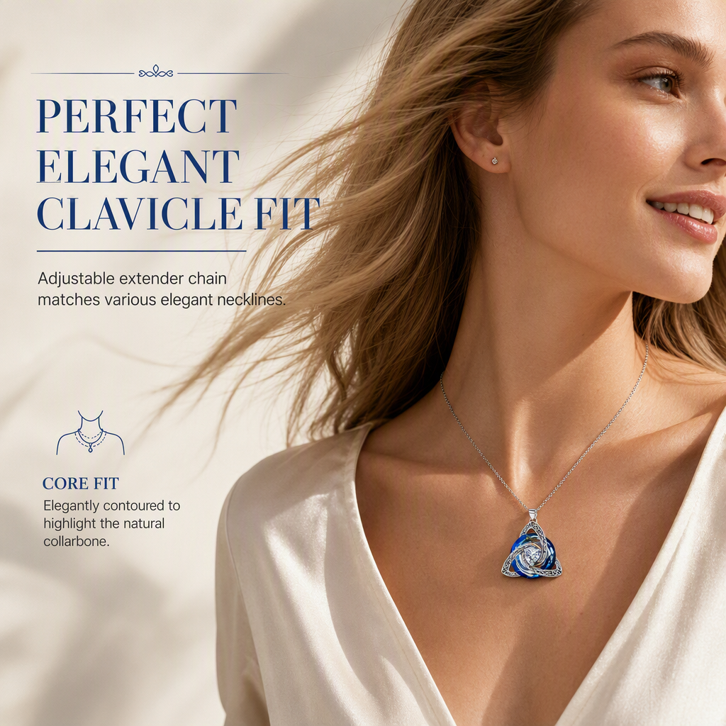 🔥PROMO -50%⏳ Collier femme pendentif nœud celtique ✨ Pierre de naissance, bijou symbolique et élégant pour tous les jours 💫