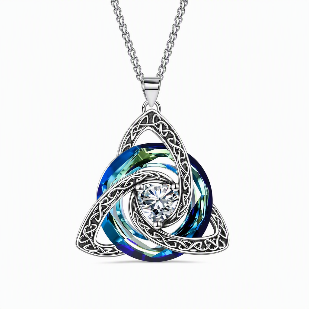 🔥PROMO -50%⏳ Collier femme pendentif nœud celtique ✨ Pierre de naissance, bijou symbolique et élégant pour tous les jours 💫
