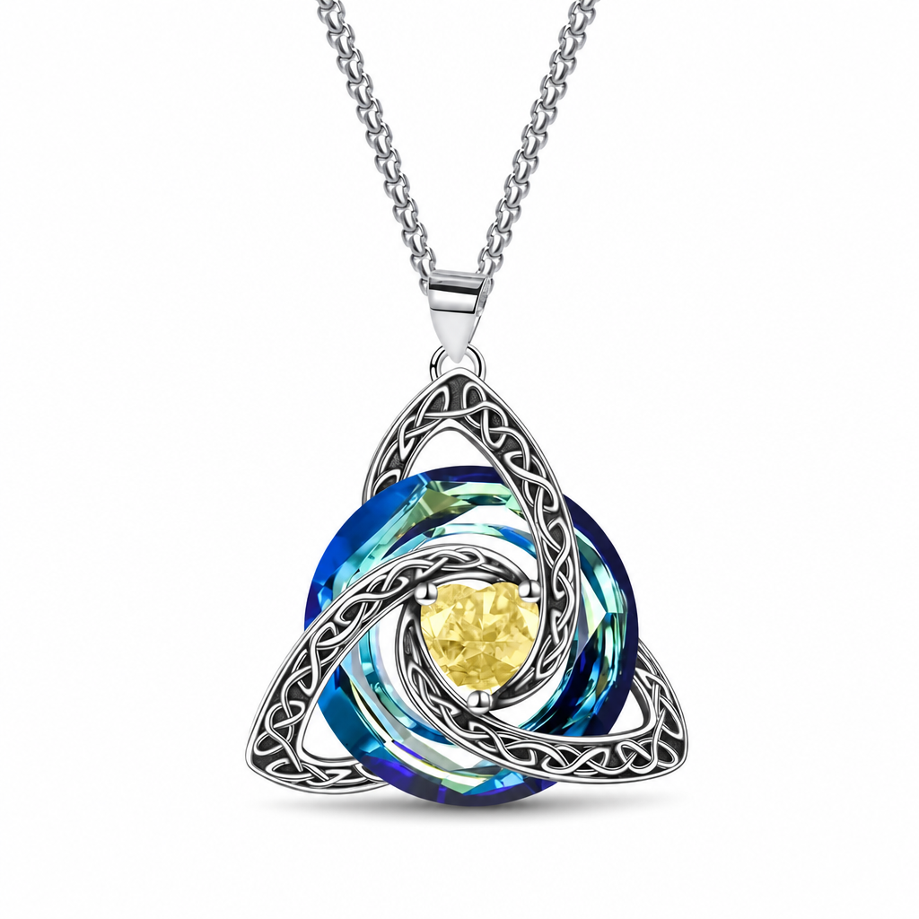 🔥PROMO -50%⏳ Collier femme pendentif nœud celtique ✨ Pierre de naissance, bijou symbolique et élégant pour tous les jours 💫