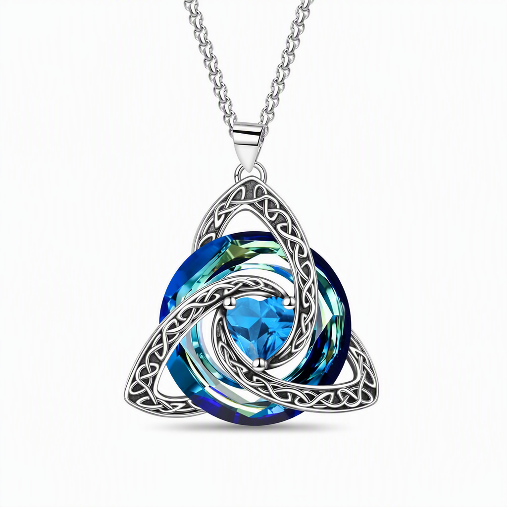 🔥PROMO -50%⏳ Collier femme pendentif nœud celtique ✨ Pierre de naissance, bijou symbolique et élégant pour tous les jours 💫