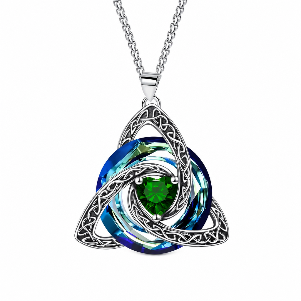 🔥PROMO -50%⏳ Collier femme pendentif nœud celtique ✨ Pierre de naissance, bijou symbolique et élégant pour tous les jours 💫