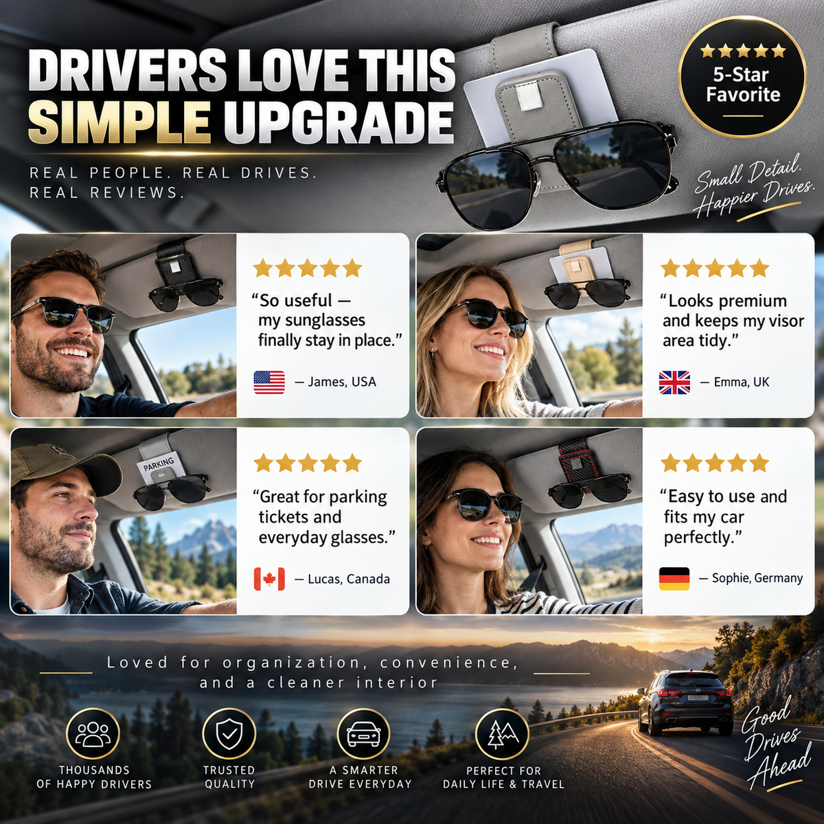 🕶️ 50 % DE RÉDUCTION MAINTENANT ! Support magnétique pour lunettes de soleil en voiture – Fixation et rangement 2 en 1, se fixe au pare-soleil ou au tableau de bord, garde vos lunettes à portée de main