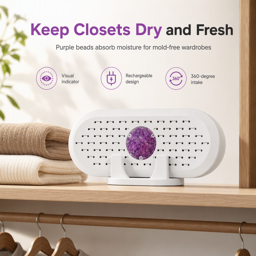 💧♻️ Mini déshumidificateur réutilisable pour la maison – Adieu l'humidité dans les placards, les salles de bains et les petits espaces