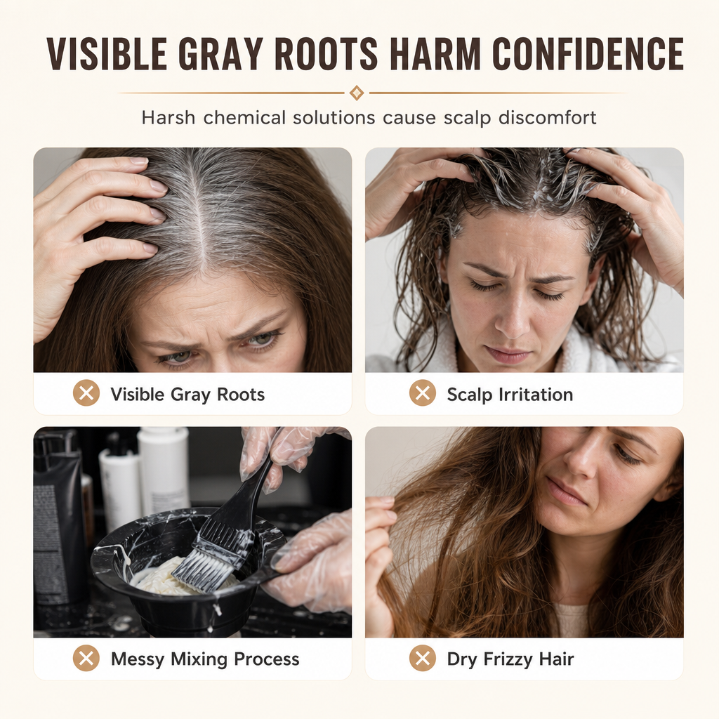 ⚡ Shampooing colorant végétal 3 en 1 – colore, nourrit et nettoie – doux et facile à utiliser 🌿