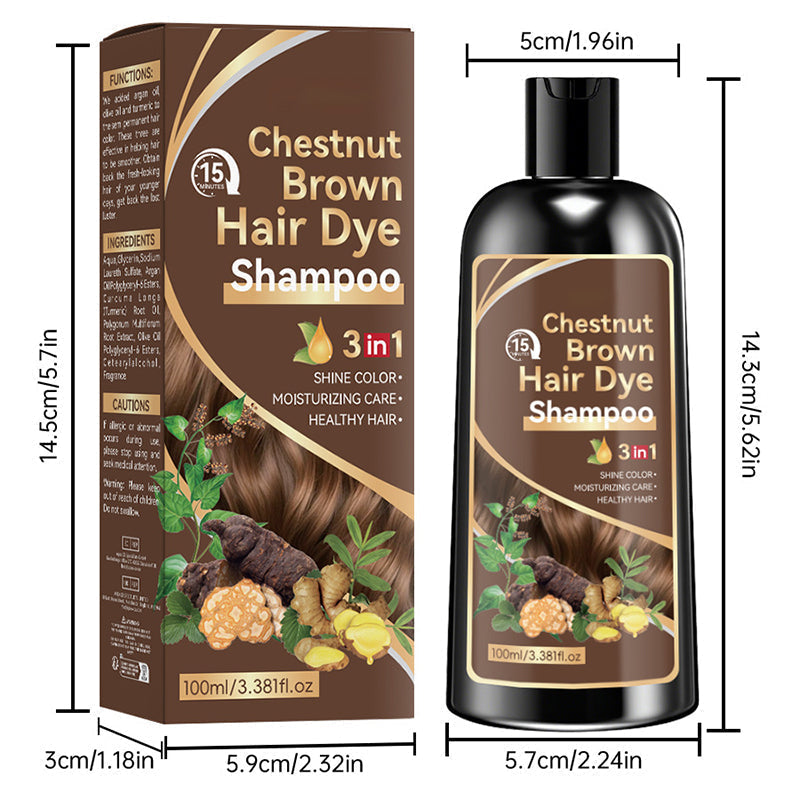 ⚡ Shampooing colorant végétal 3 en 1 – colore, nourrit et nettoie – doux et facile à utiliser 🌿