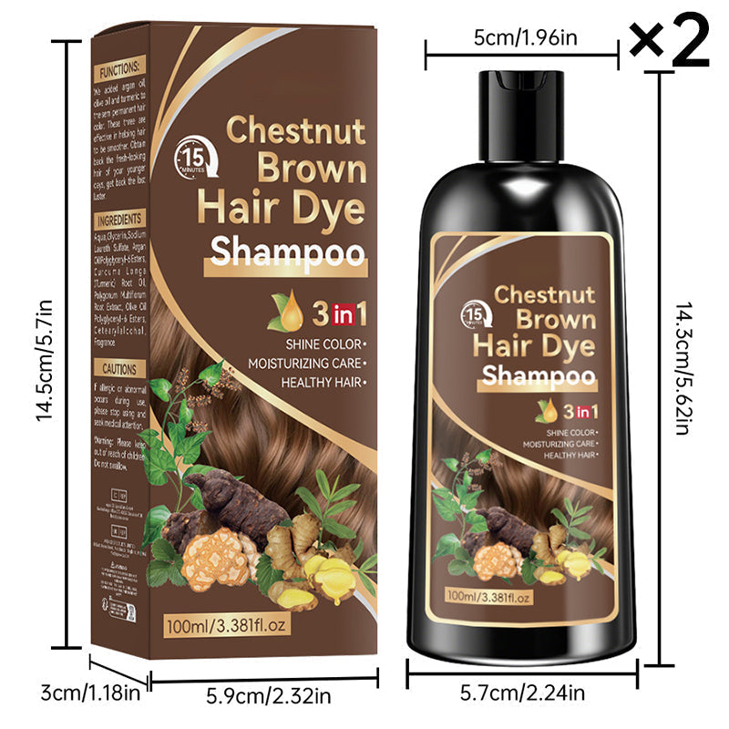 ⚡ Shampooing colorant végétal 3 en 1 – colore, nourrit et nettoie – doux et facile à utiliser 🌿