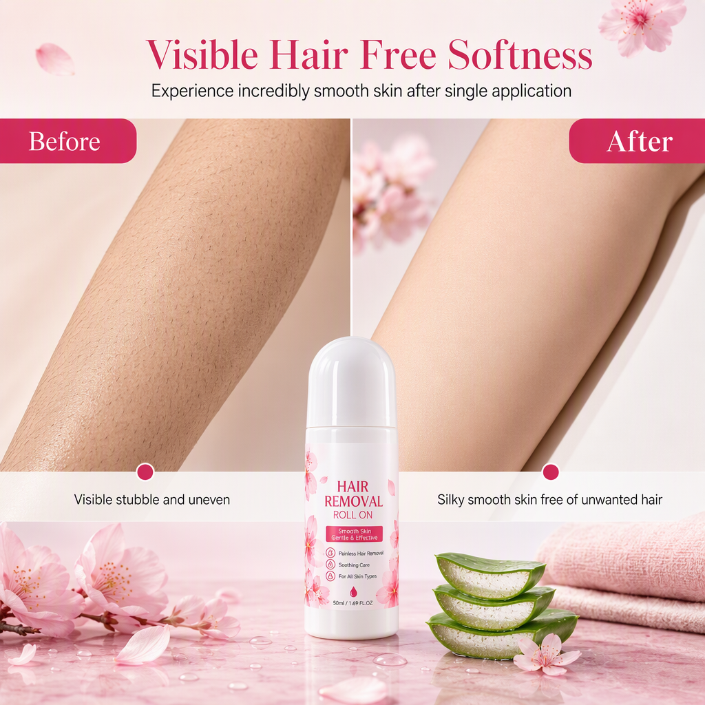 🍒✨ 50 % DE RÉDUCTION ! Épilateur roll-on doux pour le corps – parfum apaisant de fleur de cerisier, bille de précision, doux pour les peaux sensibles. Une peau lisse et sans douleur ! 🛡️💚