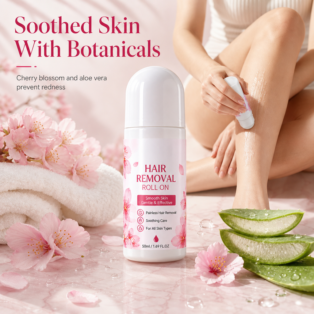 🍒✨ 50 % DE RÉDUCTION ! Épilateur roll-on doux pour le corps – parfum apaisant de fleur de cerisier, bille de précision, doux pour les peaux sensibles. Une peau lisse et sans douleur ! 🛡️💚