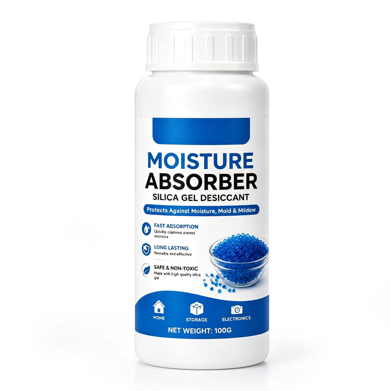 💧🛡️ 50 % DE RÉDUCTION ! Perles absorbantes à base de silice – absorption rapide de l'humidité, inodores et sans danger. Flacon compact de 100 g pour les placards, les appareils électroniques et les espaces de rangement ! 🏠✅