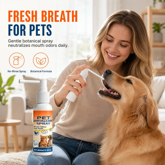 Spray d'hygiène bucco-dentaire et rafraîchisseur d'haleine pour animaux de compagnie
