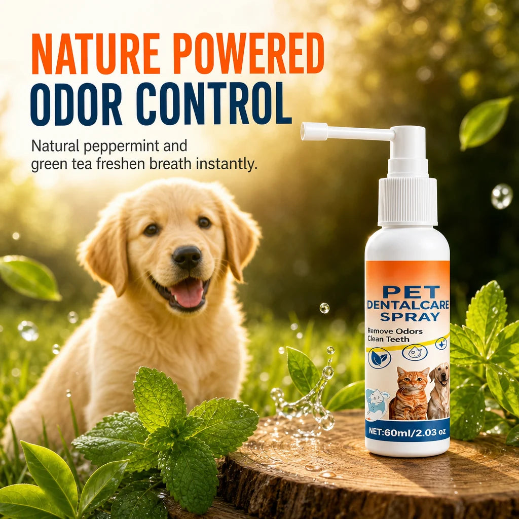 Spray d'hygiène bucco-dentaire et rafraîchisseur d'haleine pour animaux de compagnie