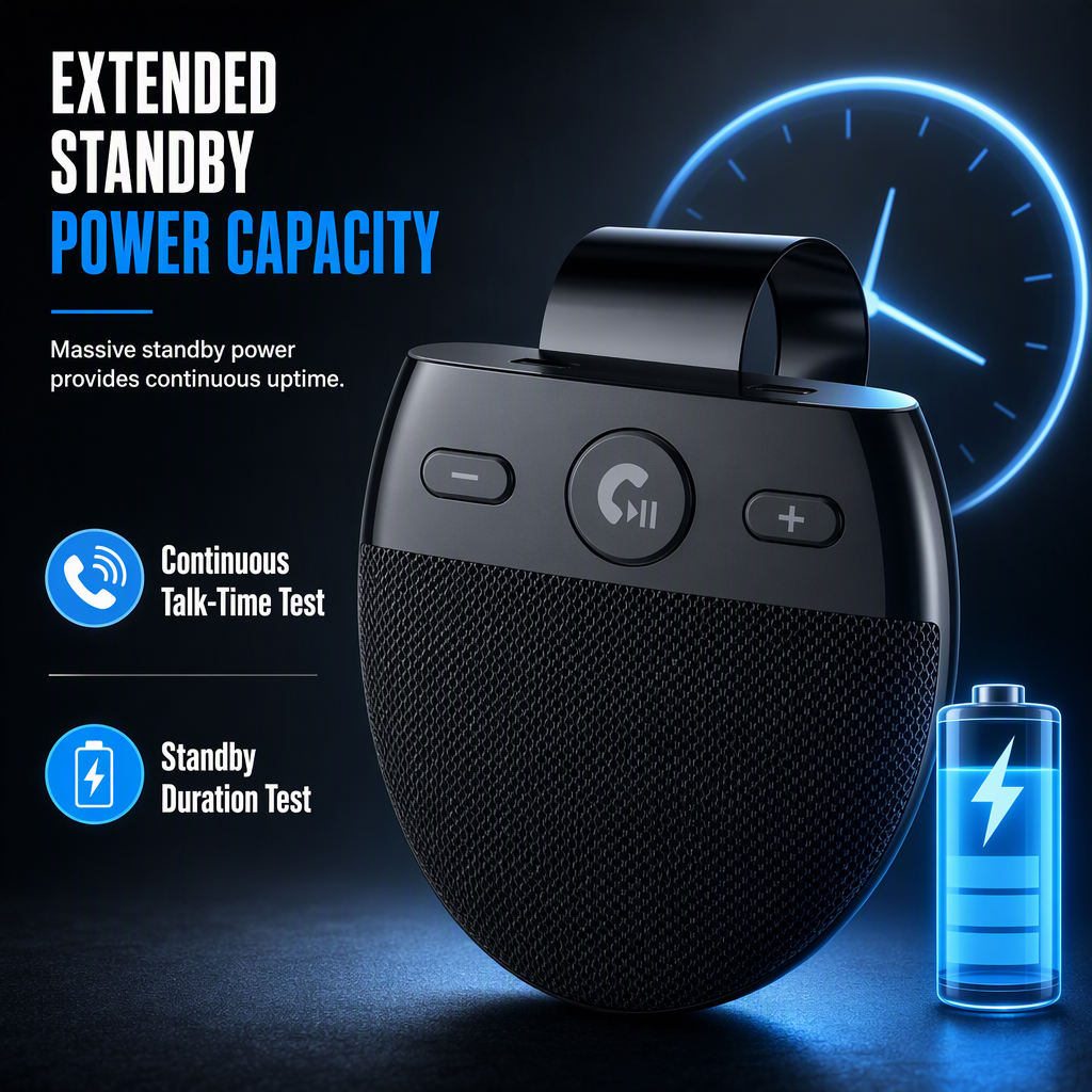 🚗 PROMO -60% ✨ Kit Mains-Libres Bluetooth SP11 pour Pare-Soleil — Appels & Audio 📞