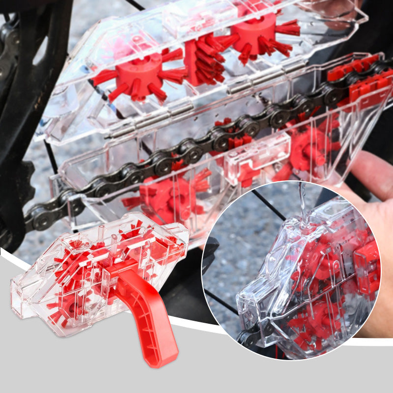 Outil de nettoyage pour chaîne de vélo à boîtier transparent