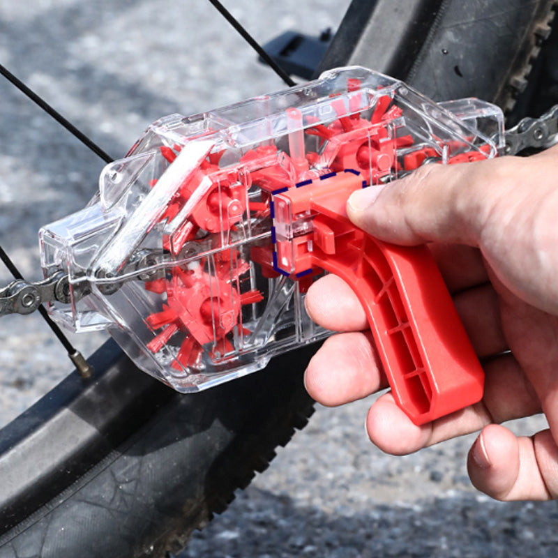 Outil de nettoyage pour chaîne de vélo à boîtier transparent