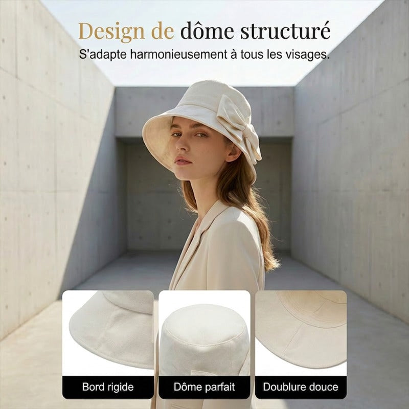 Chapeau de Soleil Femme à Larges Bords avec Nœud