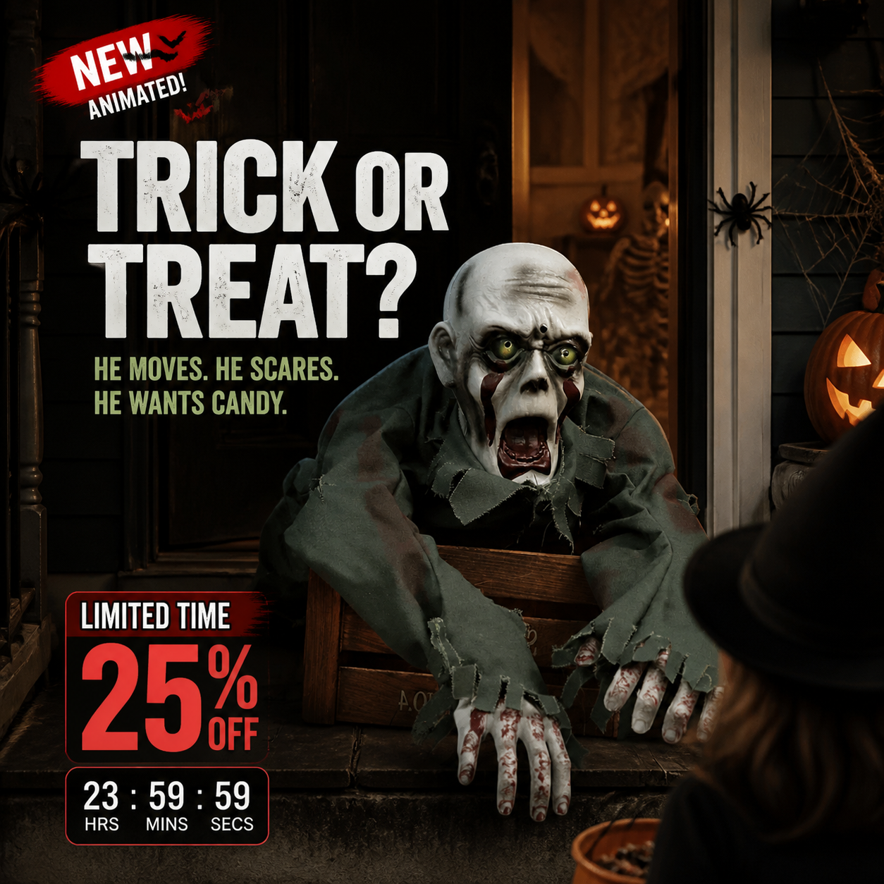 🎉🔥Livraison gratuite🔥Fantôme rampant, figurine d'horreur pour Halloween