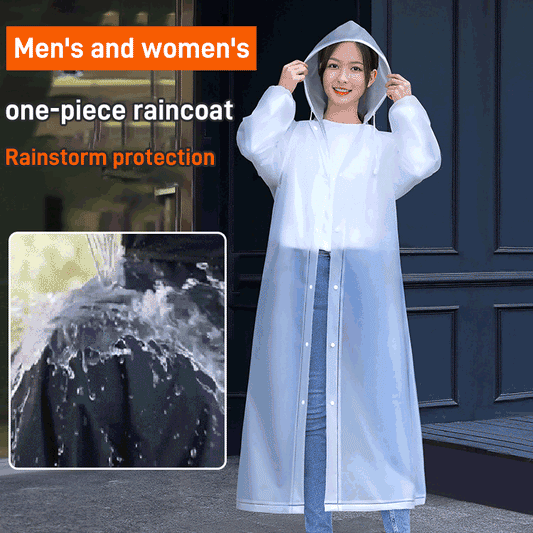 Non-disposable portable adult model raincoat